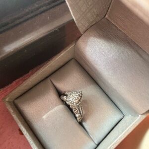 1/2 CT TW Composite Pear Shaped Diamond Bridal Set 10K White Gold from Zales